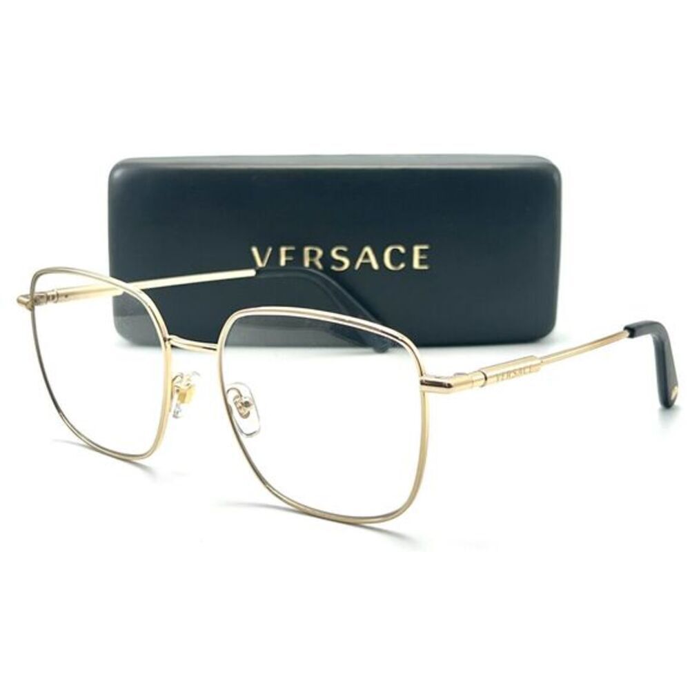 NEW VERSACE VE1281 1002 GOLD AUTHENTIC EYEGLASSES 56-18 145 W/CASE